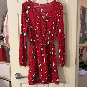 Chelsea & Violet Red and Black Patterned Mini Dress